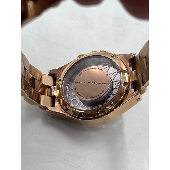 Marc by Marc Jacobs Henry Skeleton Rose Gold-Tone Ladies Pink Blue Watch MBM3296 - Picture 9 of 12